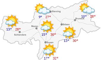 The weather in South Tyrol for the2025-06-04